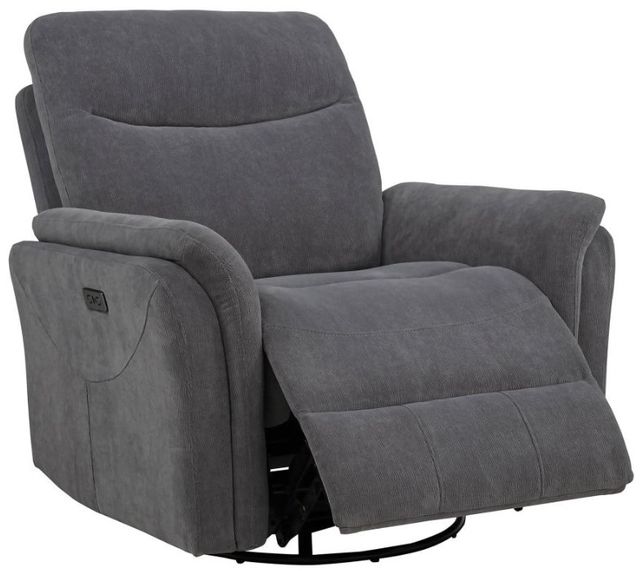 Coaster® Adler Gray Swivel Glider Power Recliner-0