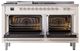 Ilve® Nostalgie II Noblesse 60'' Antique White Pro Style Dual Fuel Range with Chrome Trim-2