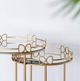 A & B Home 2-Piece  Glass Top Gold Side Table Set-4