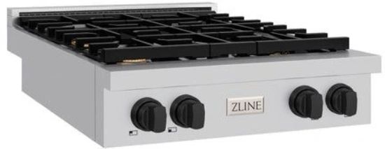 ZLINE Paramount Autograph Edition 30" Stainless Steel Gas Cooktop with Matte Black Accents-1