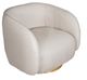 A & B Home Cream Swivel Armchair -0