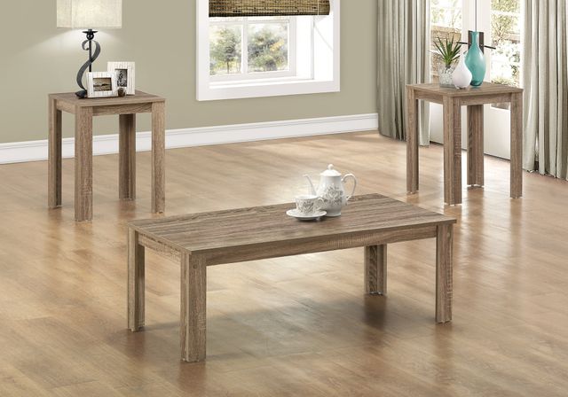 Monarch Specialties Inc. 3 Piece Dark Taupe Table Set-2