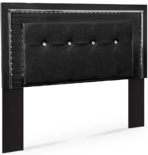 Signature Design by Ashley® Kaydell 5-Piece Black Queen/Full Upholstered Panel Headboard Set-1