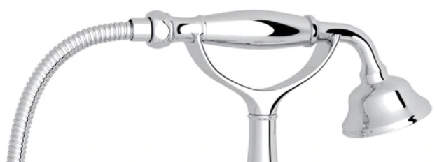 Rohl® Italian Bath Collection Polished Chrome Exposed Wall Mount Tub Filler with Handshower-1