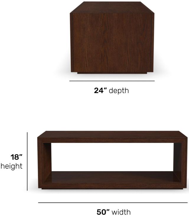 Flexsteel® Waterfall Walnut Brown Coffee Table with Casters-2