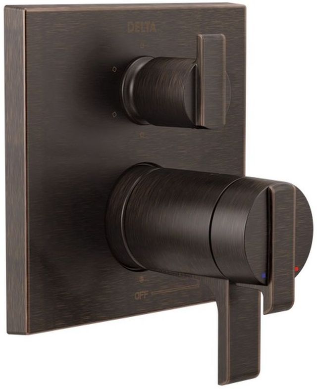 Delta Ara® Angular Modern TempAssure® 17T Series Venetian Bronze Valve Trim with 6-Setting Integrated Diverter-0