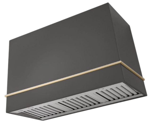 AGA Loge 48" Slate Wall Mounted Range Hood with Antique Brass Trim-0