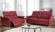 Via Furniture Rialto Red Power Reclining Loveseat with Adjustable Headrest-1