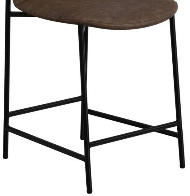 International Furniture Direct Seating Blacksmithing Matte Black /Brown 39" Barstool-4