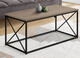 Monarch Specialties Inc. Dark Taupe 40"L Coffee Table with Black Metal Base -2