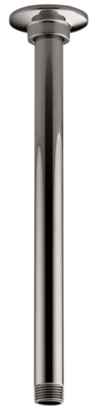 KOHLER® Vibrant Titanium 12" Ceiling-Mount Single-Function Rainhead Arm and Flange-0