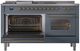 Ilve® Nostalgie II Series 60" Blue Grey Pro Style Dual Fuel Range-3