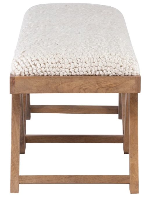 Powell® Benicio Brown/White Upholstered Bench-4