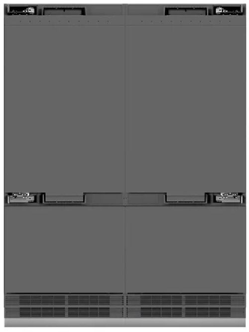 ZLINE Autograph Edition 60"  32.2 Cu. Ft. Panel Ready Built-In French Door Refrigerator with Graphite Gray Interior and Polished Gold Accents-2