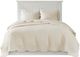 Olliix by Madison Park Cream Full/Queen Tuscany 3 Piece Reversible Scalloped Edge Coverlet Set-0
