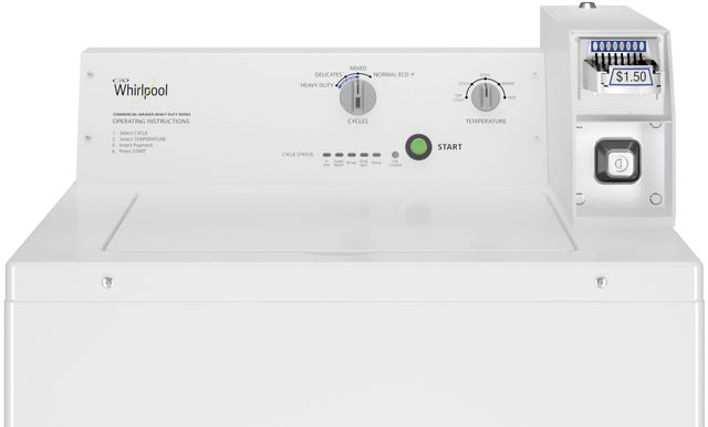 Whirlpool Commercial White Top Load Washer & Electric Dryer Laundry Pair-3