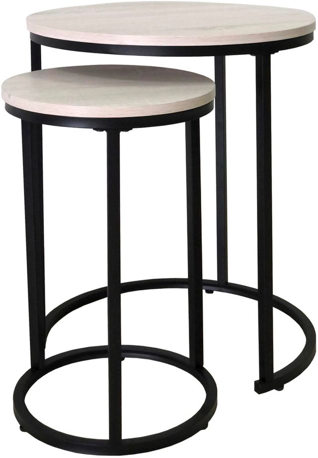 Signature Design by Ashley® Briarsboro 2-Piece White Accent Tables with Black Base-0