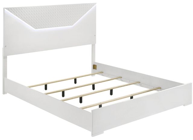 Coaster® Ives White High Gloss Queen Panel Bed-1