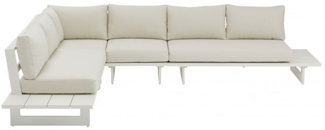 Meridian Furniture Maldives 4-Piece Cream Aluminum/Fabric Outdoor Modular Sectional-1