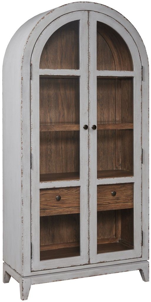 Hammary® Hidden Treasures Gray Arched Display Cabinet-0