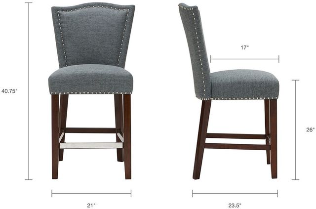 Olliix by Madison Park Blue Nate Counter Stool-2