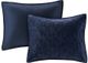 Olliix by Madison Park Harper 3 Piece Navy Full/Queen Faux Velvet Reversible Coverlet Set-1
