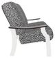Telescope Casual St. Catherine Agra Classic/Snow Aluminum/Fabric Outdoor MGP Cushion Loveseat with Chestnut Rustic Arms-2