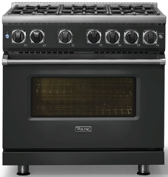 Viking® 7 Series 36'' Antique Bronze Pro Style Natural Gas Range-2