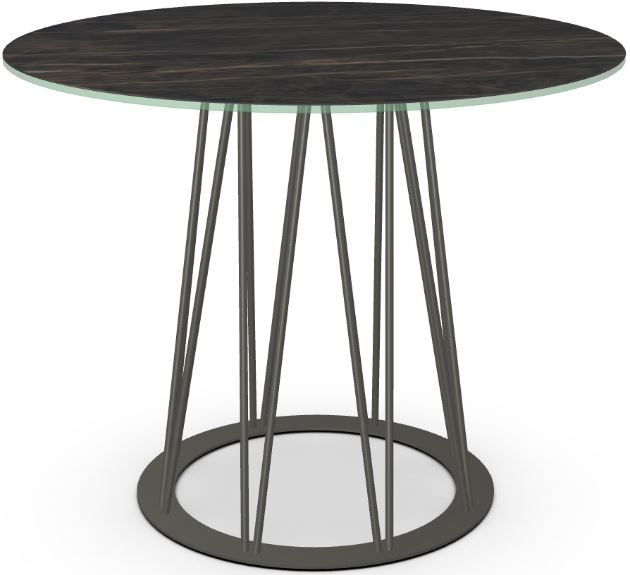 Amisco Customizable Calypso Black Italian Porcelain Dining Table with 39" Tabletop -0