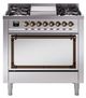 Ilve® Nostalgie II Noblesse 36'' Stainless Steel Pro Style Dual Fuel Range with Burnished Trim-0