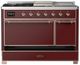 Ilve® Majestic III 48" Burgundy Pro Style Dual Fuel Liquid Propane Range with French Top and Copper Trim-2