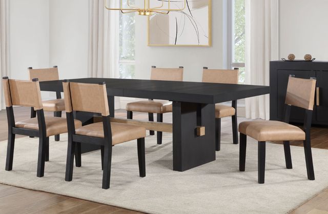 Steve Silver Co. Aubrey Black/Camel Side Chair-1