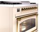 Ilve® Nostalgie II Noblesse 36'' Antique White Pro Style Dual Fuel Range with Brass Trim-3
