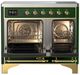 Ilve® Majestic III 40" Emerald Green Pro Style Induction Range with Solid Door and Brass Trim-1