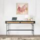 Armen Living Saratoga Black/Brown Desk -1