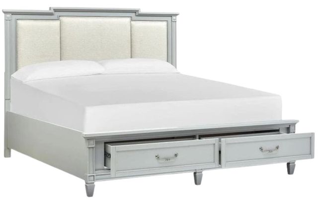 Magnussen Home® Glenbrook Natural/Pebble Upholstered King Panel Storage Bed-2