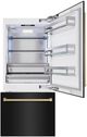 ZLINE Autograph Edition 36" 19.8 Cu. Ft. Black Stainless Steel Built-In Bottom Freezer Refrigerator with Water Dispenser, Ice Maker and Champagne Bronze Accents-1