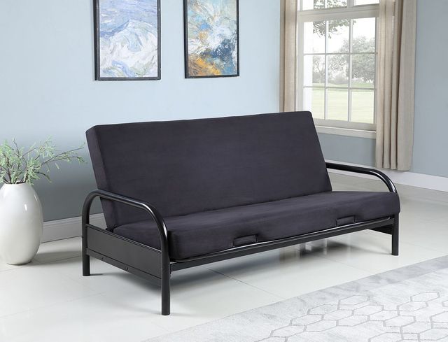 Coaster® Glossy Black Tufted Futon Frame-4
