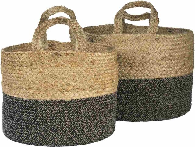 Signature Design by Ashley® Parrish 2-Piece Natural/Black Basket Set-0
