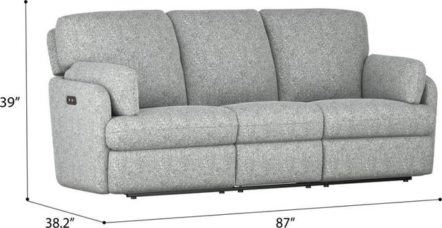 Emerald Home Albus Speckled Gray Power Reclining Sofa-1