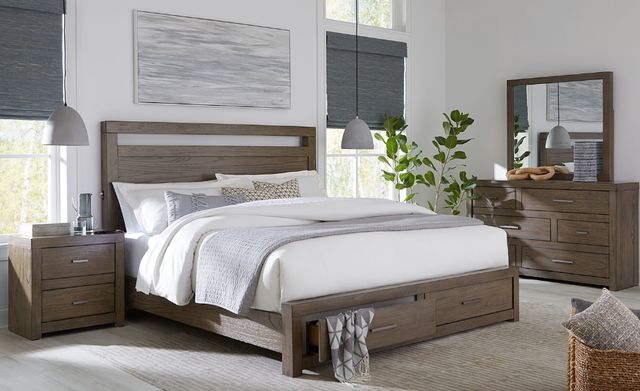 aspenhome® Modern Loft Graystone 2-Drawer Nightstand-1