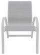 Telescope Casual Aruba Abalone/White Aluminum/Fabric Outdoor Sling Stacking Arm Chair-1