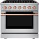 Hauslane HausPro 36" Stainless Steel Pro-Style Dual Fuel Range with Rose Gold Knobs-0