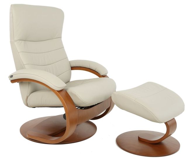 Fjords® Classic Comfort Trandal "C-Base" Dove Large Swivel Recliner with Footstool-0