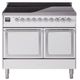 Ilve® Nostalgie II Noblesse 40'' White Pro Style Induction Range with Chrome Trim-0