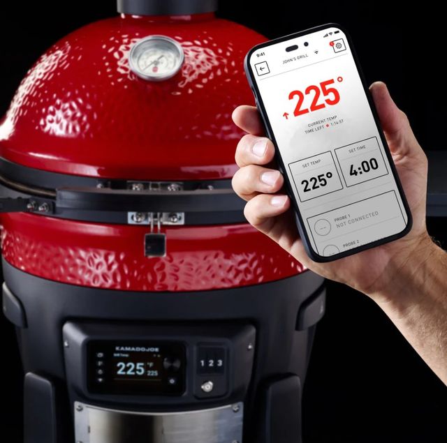 Kamado Joe® Konnected Joe™ 47" Red Freestanding Charcoal Grill-2
