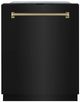 ZLINE Autograph Edition Monument 24" Black Stainless Steel with Polished Gold Helix Handle 3rd Rack Top Touch Control Tall Tub Dishwasher-0