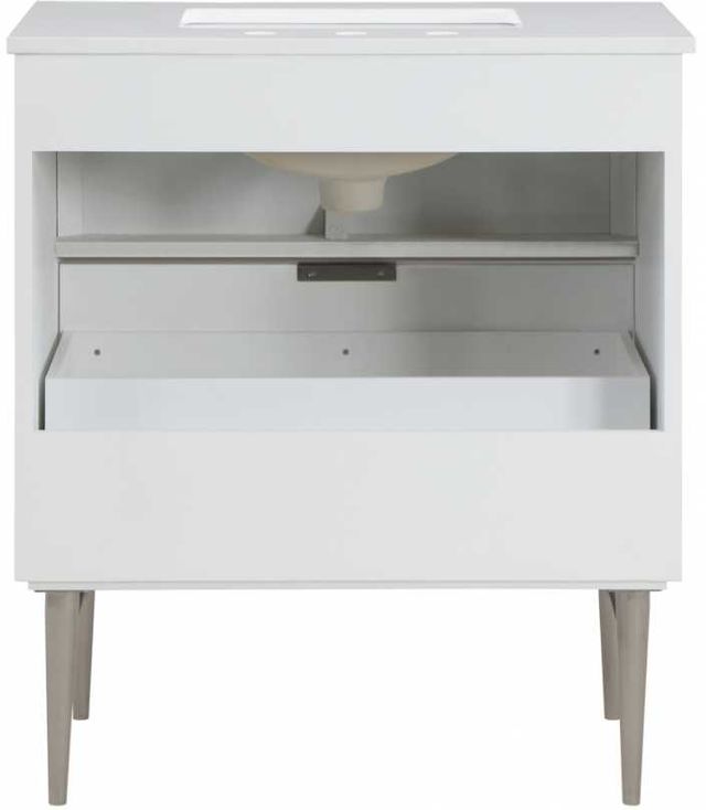 Meridian Furniture Modernist Chrome/White 30" Bathroom Vanity-3