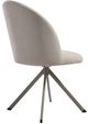Armen Living Hallie Cream/Light Champagne Swivel Dining Side Chair-3