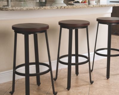 Signature Design by Ashley® Challiman 2-Piece Rustic Brown Bar Stool-2